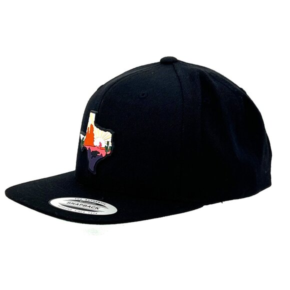 Texas Sunset Cactus Palo Duro Snapback Cap Hat Yupoong Sport-Tek OSFA Black New - Picture 7 of 15